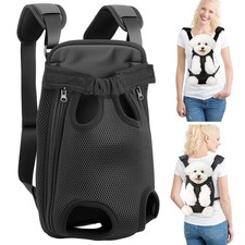 Dog Backpack Carrier, Adjustable Pet Front Carrier with Thick Padded Bottom S...