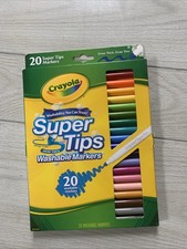 Crayola Super Tips Markers, Washable Markers, 20 Count Washable Colors Art Craft