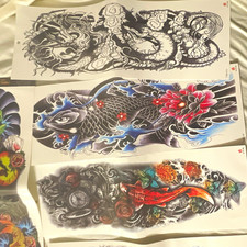 Set of temporary tattoos for legs or arms , Tattoo Flash Sheets