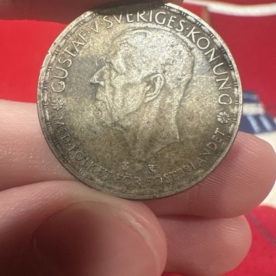 1949 Sweden 1 KRONA one KR Silver Coin 