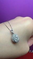 14k White Gold 0.5 CT Natural Diamond Necklace