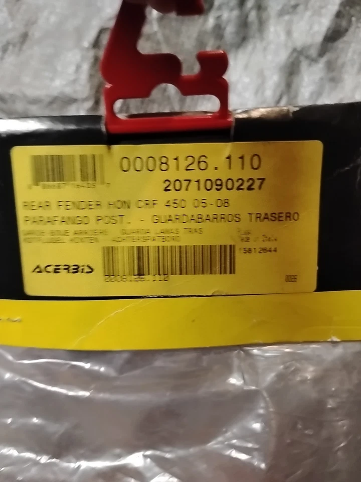 Guardabarros trasero honda crf 450 nuevo - envío gratuito  Foto 3 de 3
