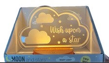 MOON  STARS Wish upon a star Night Light, Gift Baby Kids Need 3 AA Batteries 