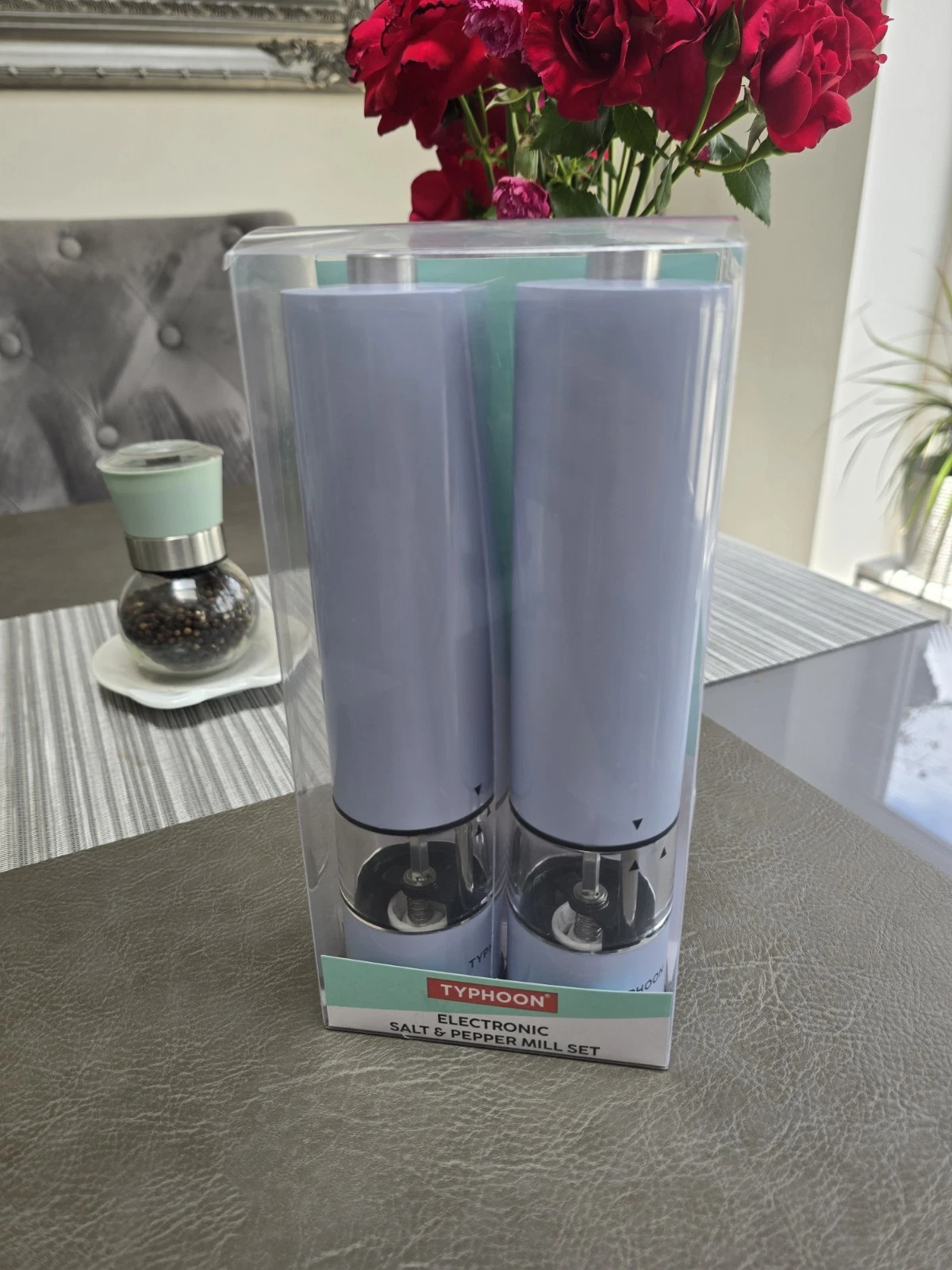 Typhoon Electronic Salt and Pepper Mill Set - Blue