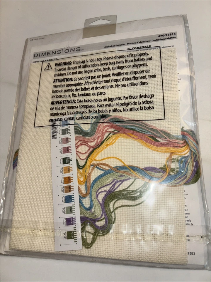 DIMENSIONS ALPHABET SAMPLER BIRTH RECORD Counted Cross Stitch Kit -NEW - Image 2 of 4