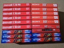 Blank Audio Cassette Tapes Lot of 18 New TDK Sony Maxell Type I Normal Bias