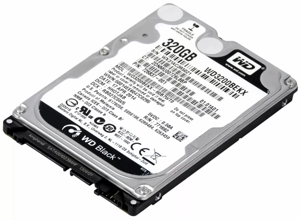 Western Digital Black 320GB WD3200BEKX 7200RPM SATA 2.5" Laptop HDD Hard Drive - Image 3 of 4