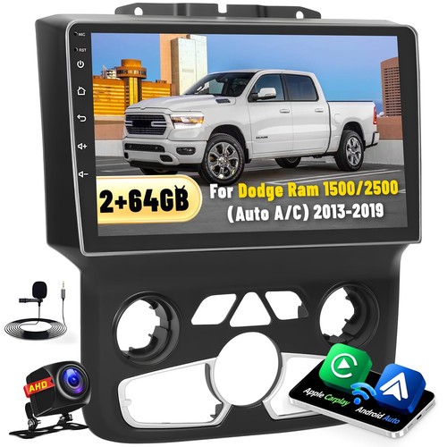 2+64G Android Car Radio Stereo for Dodge Ram 1500/2500 2013-2019 (Auto A/C) w...