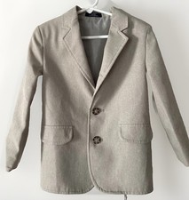 NAUTICA Boys Sz 5 Blazer Jacket Sport Coat Khaki Beige brown lightweight