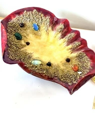 R.Restoueix Limoges Enamel Cabochons Flat Empty Cup Pocket Old Enamel Old