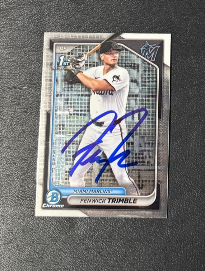 Fenwick Trimble 2024 1st Bowman CHROME signed autograph baseball card BDC121