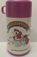 Termo vintage My Little Pony 1987 Hasbro rosa Aladdin para lonchera