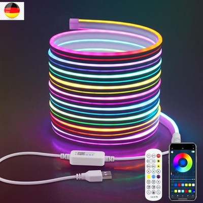 Aclorol Neon LED Strip 5M RGB LED Streifen mit USB Anschluss Addressable Musik