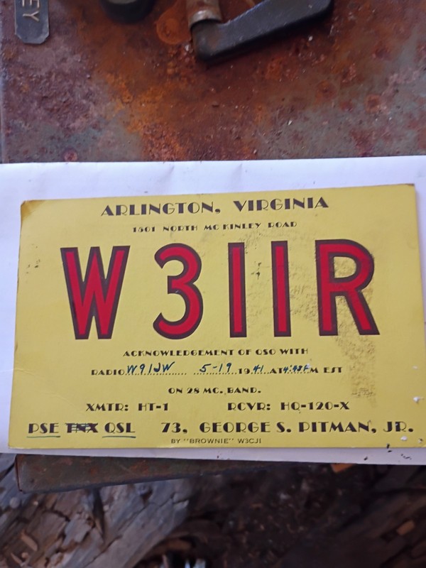 QSL Radio Card 1941 Washington DC