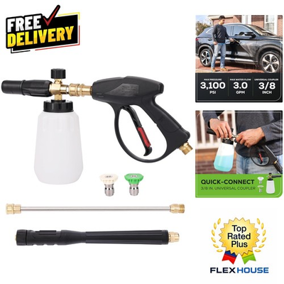 #ad #ad 3100 PSI Pressure Washer Short Gun Kit with Foam Cannon amp; Wand Extensions $165.49