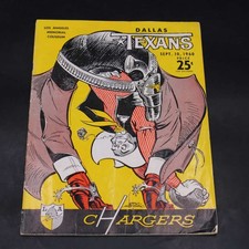 1960 Los Angeles Chargers vs Dallas Texans Program AFL Opener 9/10/60 ZJ21079
