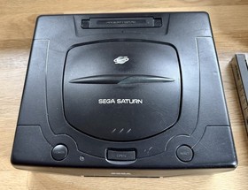 SEGA Saturn Console - Black MK-80000 2 Controllers & 8 Games Lot VIRTUA COP