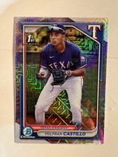 2024 Bowman Chrome Yolfran Castillo 1st Bowman Mojo Refractor Rangers MINT