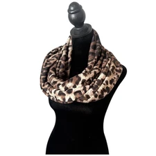ALDO Leopard Print Womens Infinity Scarf Brown Animal Print Mob Wife Statement