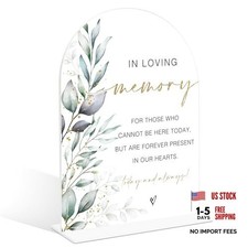 Acrylic Wedding Signs, Greenery Theme In Loving Memory, Memorial Table Sign