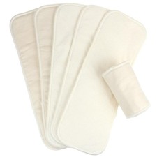 6-Layer Natural Cotton Cloth Diaper Inserts, Adjustable and Reusable for Any ...
