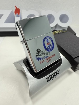 GENUINE Zippo Lighter USS TICONDEROGA CG 47 Polished Chrome 2000 NEW IN BOX