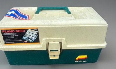 Vintage Plano Tackle Box 6803 Series 3 Tier Fold Out Trays Fishing Organizer