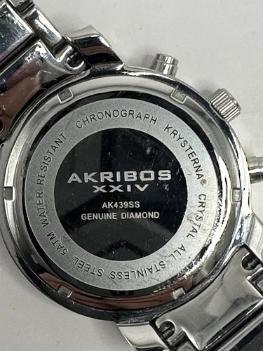 "Reloj Hombre Akribos XXIV AK439SS Batería Nueva 46MM 7"" Geniune Diamond F22" - Imagen 4 de 9