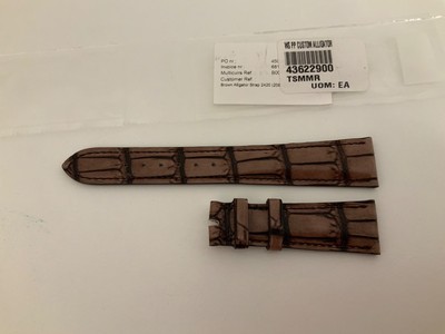 Bracelet En Cuir Crocodile Noir Original Pour Patek Philippe Ellipse Vintage - Largeur 21mm - Occasion