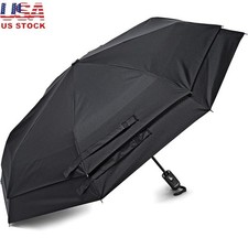 Automatic Open Close Windproof Umbrella Teflon Coated Polyester 12in Folded New