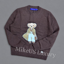 POLO PALPH LAUREN Bear Brown Crewneck Sweater Women  s Small NWT