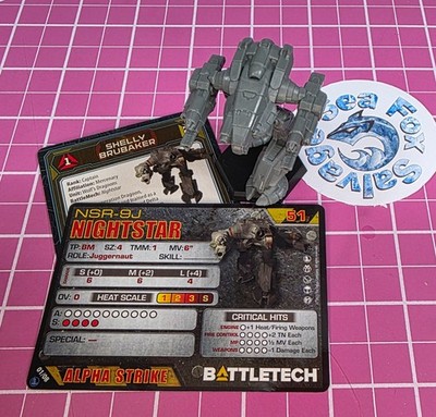 BattleTech Nightstar Mech  -- Inner Sphere Heavy Battle Lance + Cards