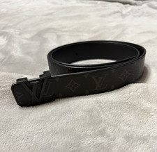 Louis Vuitton Black Monogram Leather Belt wit...