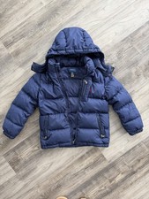 Polo Ralph Lauren Kids Down Puffer Jacket Size S 8 Blue Hooded Winter Coat