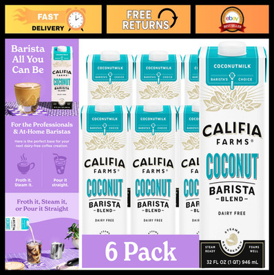 Coconut Barista Blend Milk 32 oz (Pack of 6) - Dairy Free, Vegan, Gluten Free, N