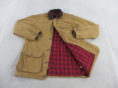 #ad #ad Orvis Jacket Mens Large Brown Flannel Lined Canvas Chore Field Jac Barn Coat $49.99
