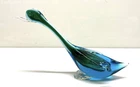 Vintage Murano Blue & Green Art Glass Duck Figurine