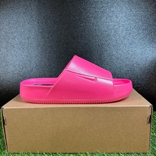 Nike Calm Slides SE Sandals Comfort Slip On Casual Pool Beach Hot Pink Womens 10