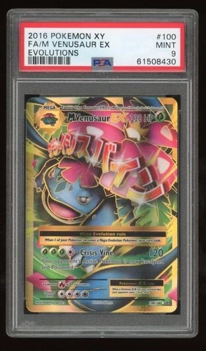 PSA 9 MINT Mega Venusaur EX Full Art XY Evolutions #100 Pokemon Card