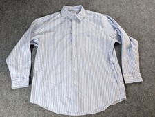 Brooks Brothers Madison Mens XL Shirt Blue Stripe Supima Cotton Non-Iron