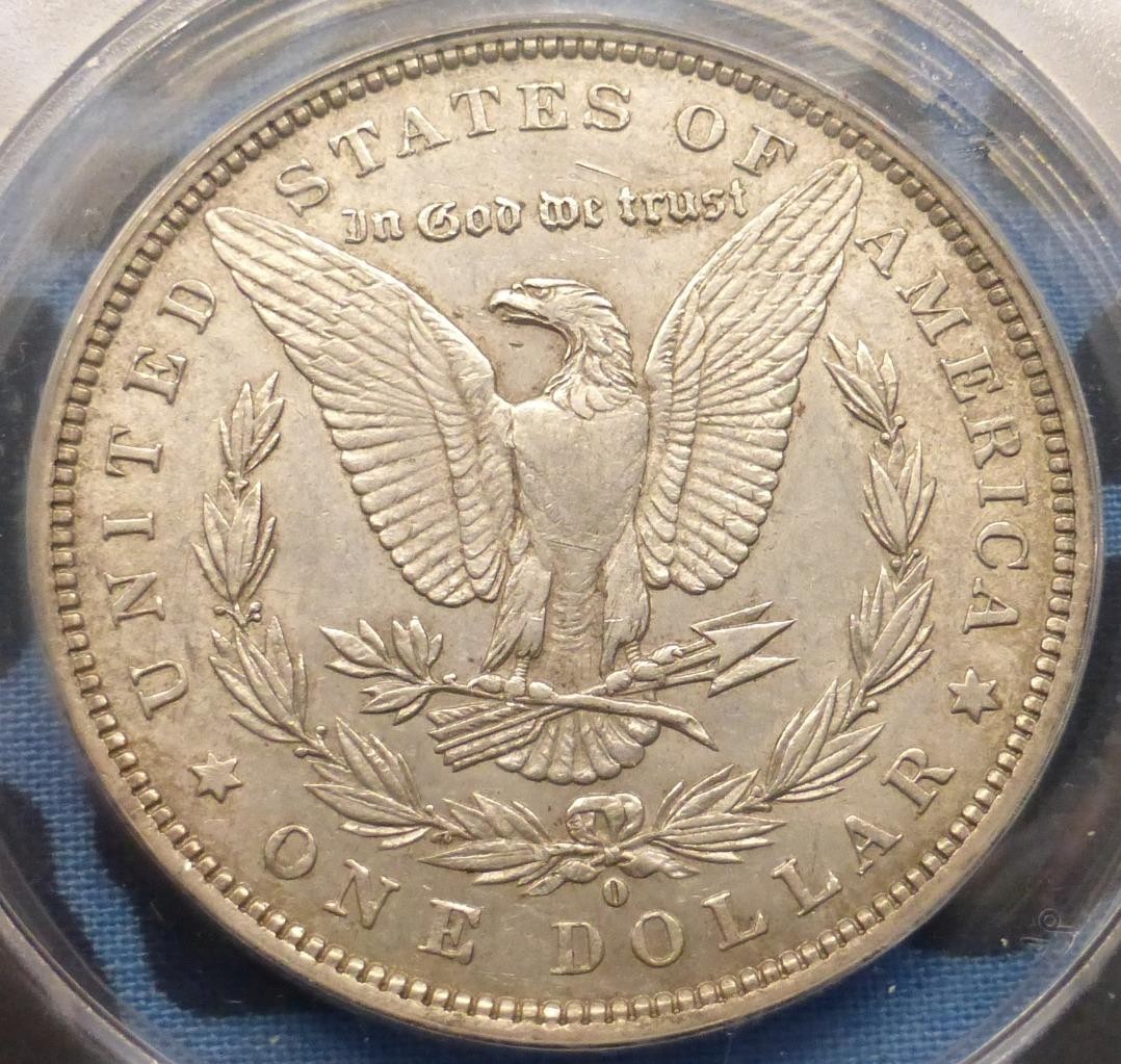 1888 O ANACS AU 55 Details VAM-17 Oval O Morgan Silver Dollar, Tough Variety