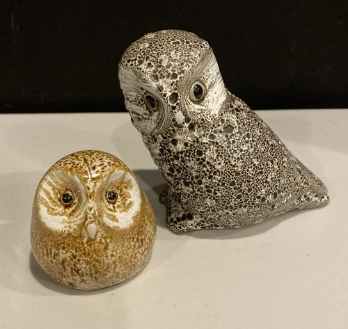 Lot Of 2 Vintage Pigeon Forge Pottery Owls