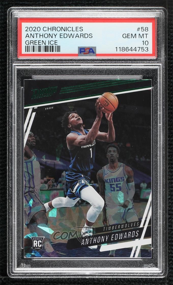 2020-21 Panini Chronicles Prestige Green Ice Anthony Edwards #58 Rookie RC uk2