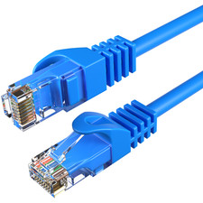 Cat5e Ethernet Patch Cord LAN Network Cable RJ45 UTP 1.5FT   20FT Blue Pack Lot