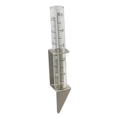 Ästhetisches Design 5 Zoll Klarglasrohr Regenmesser mit starkem Befestigungssockel