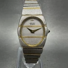Seiko Watch Women 19mm Silver Dial Two Tone Oval Vintage 1400-8510 New Battey