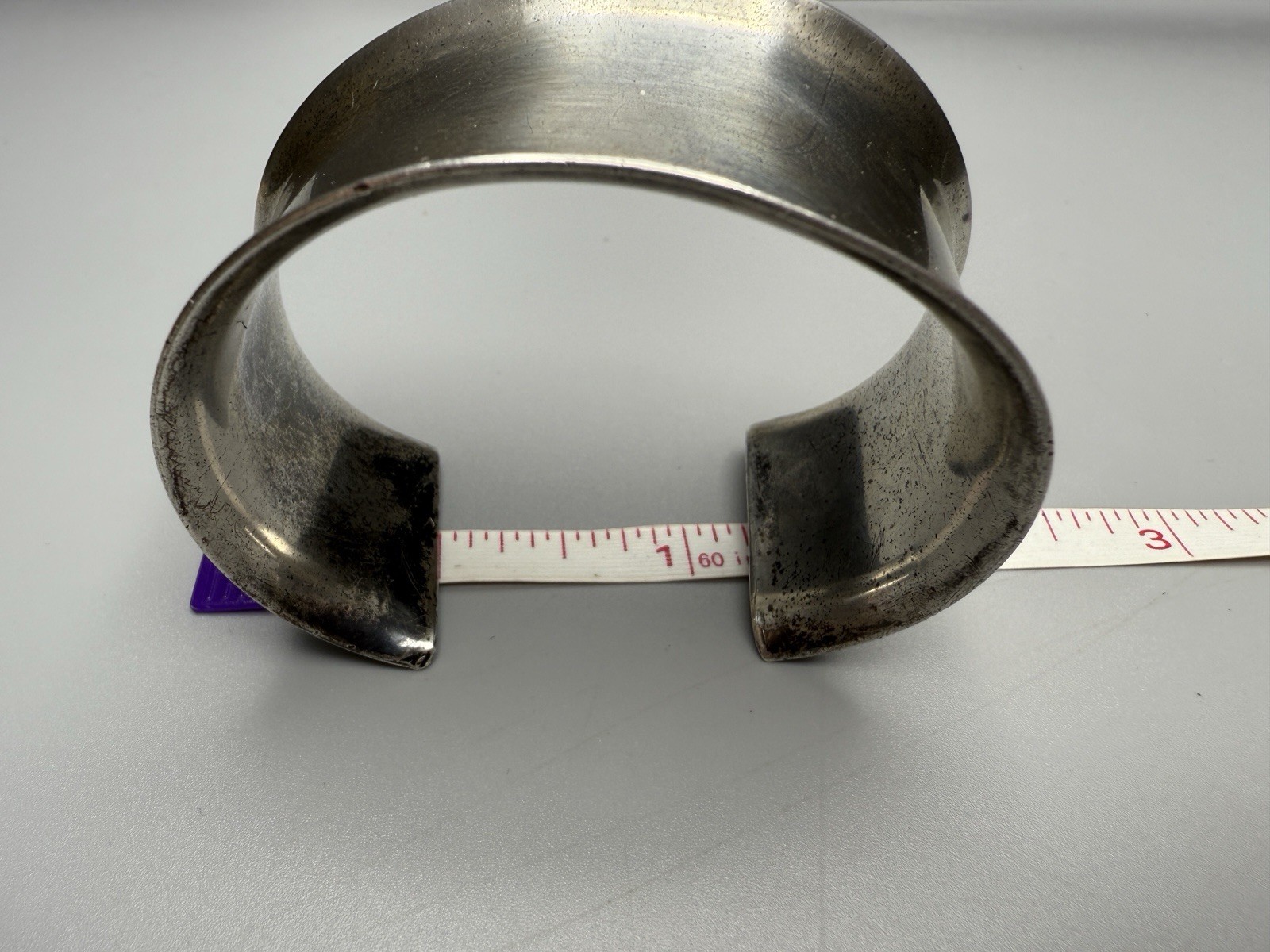 Cuff Bangle Concave Sterling Silver Repurposed Na… - image 16