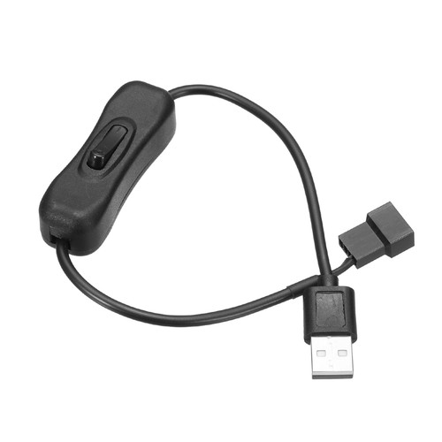 Cavo adattatore alimentazione ventola da USB a 4 pin PWM 5V con interruttore 11,8" - Foto 1 di 6