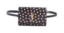 Saint Laurent Women's Kate Star Print Calfskin Leather Belt Bag, BlacMSRP $1,190