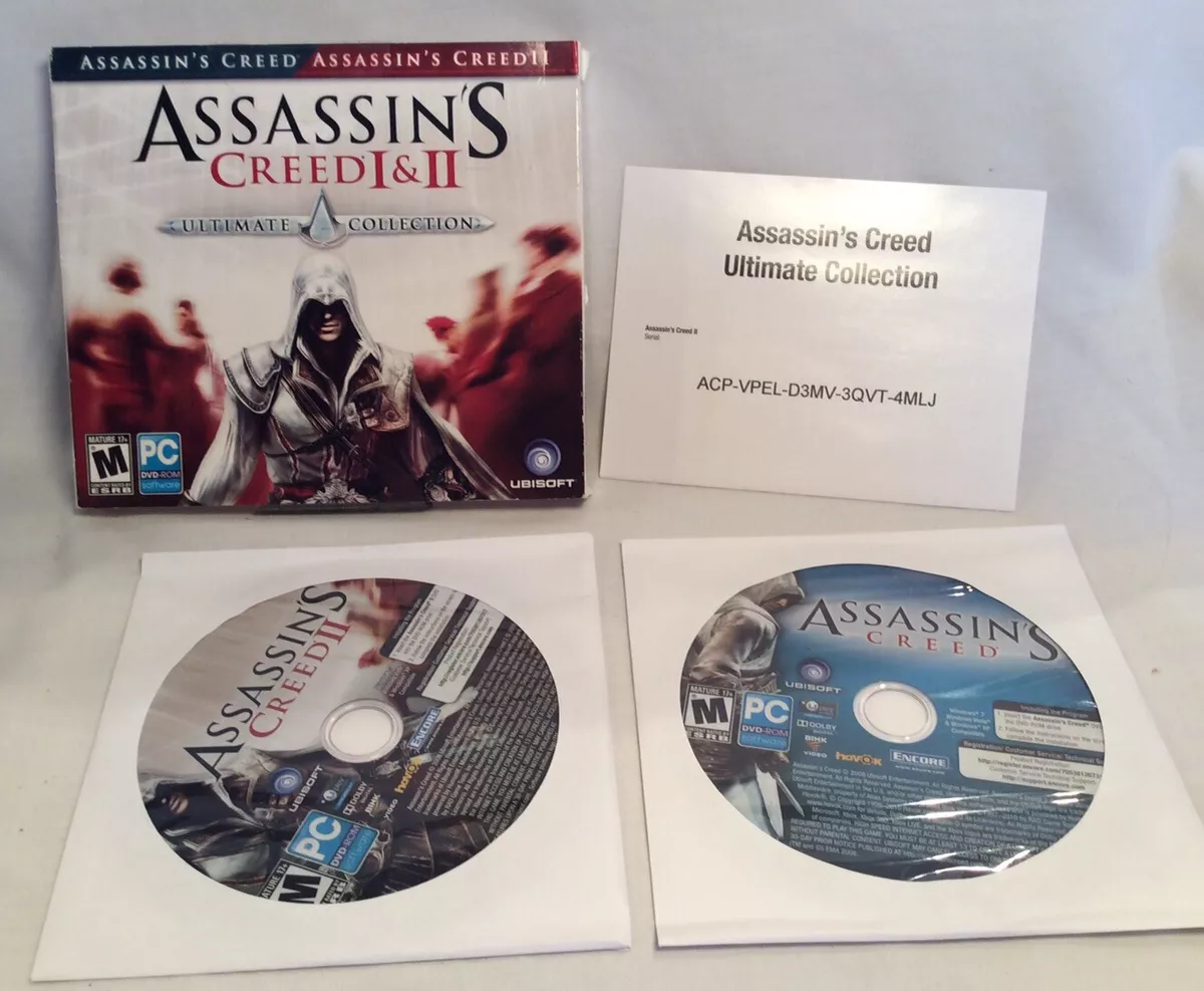 Assassins Creed & Assassins Creed II 2 Lot Of (2) PC DVD ROM Video Games